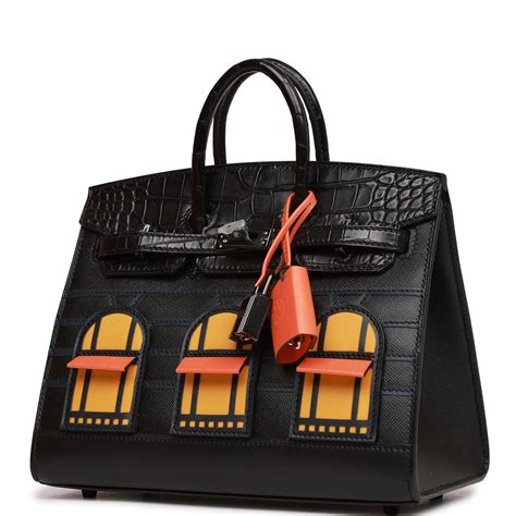 hermes so black midnight faubourg birkin 20 matte alligator handbag|Birkin 20 alligator.